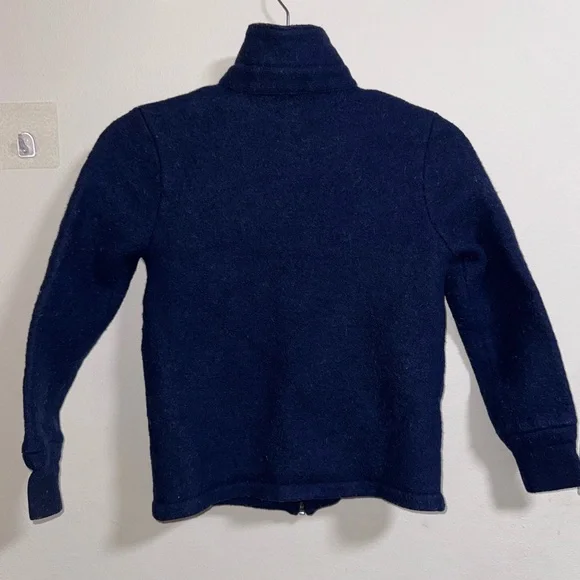 J.Crew Merino Wool Zip Jacket Navy Blue Small - Picture 2 of 9